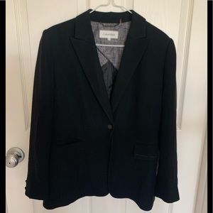 Calvin Klein black womens blazer size 6 one button